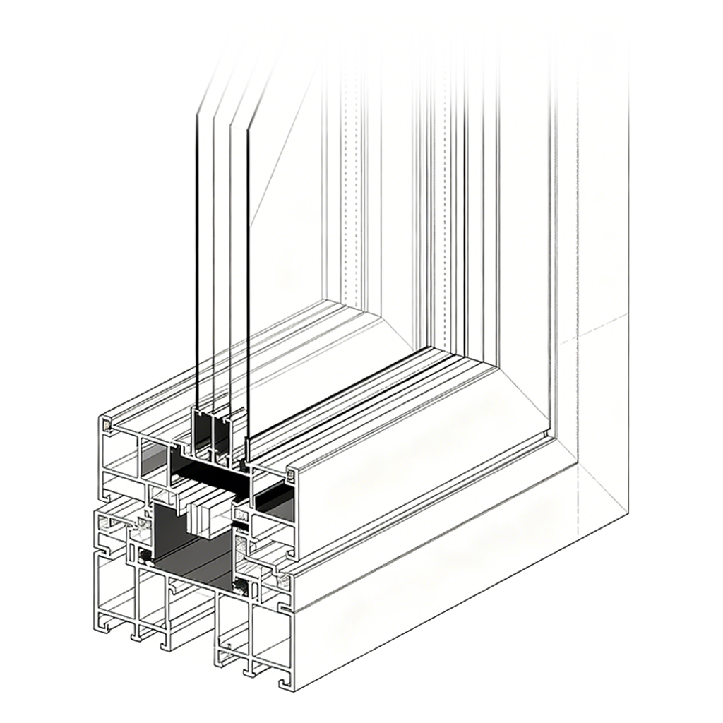 Aluminium window installation detail diagram