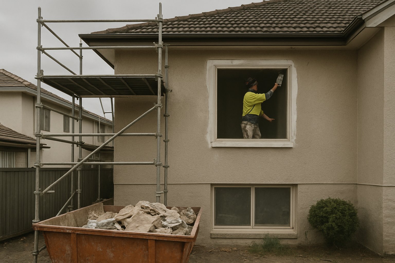 a window replacement project in progress