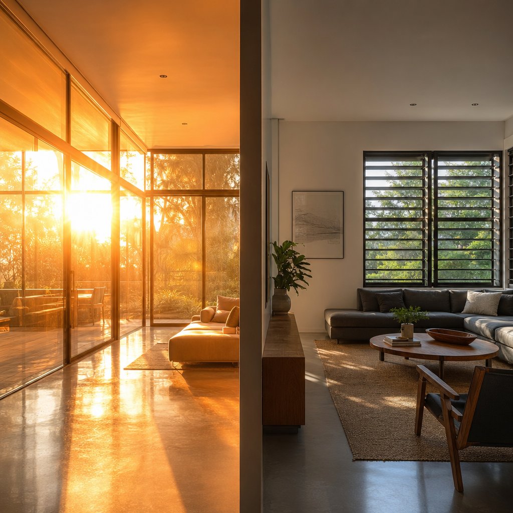 balancing glass area with shading prevents overheating while maintaining modern aesthetics