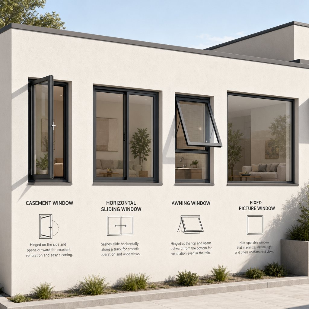 common modern window styles each serve different ventilation and aesthetic purposes