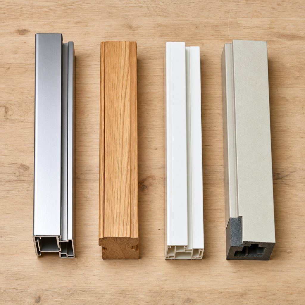 comparison of common window jamb materials including aluminium wood vinyl and composite