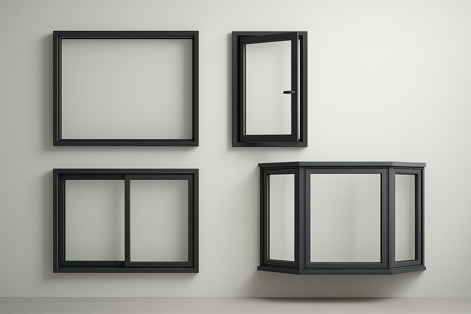 different window stylesfrom simple fixed panes to complex bay configurations