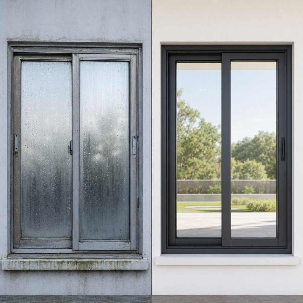 how modern thermally broken aluminium windows compare to older single profile systems