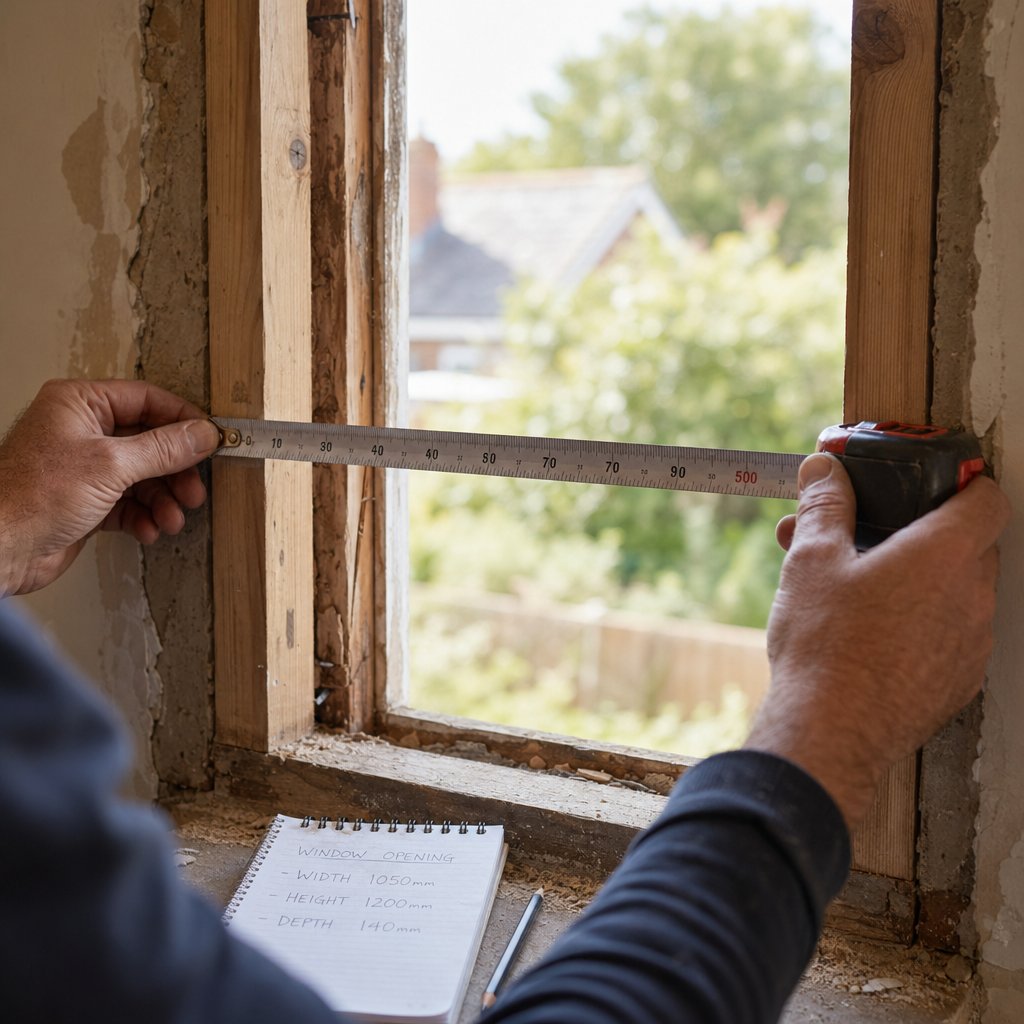 measuring the rough opening width at multiple points to determine the correct aluminium window size