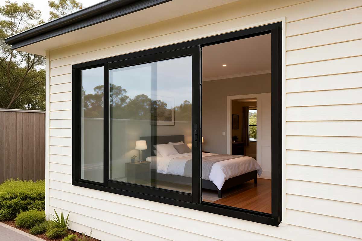 modern thermally broken aluminium window in a sunlit interior highlighting energy efficient design and slim sightlines