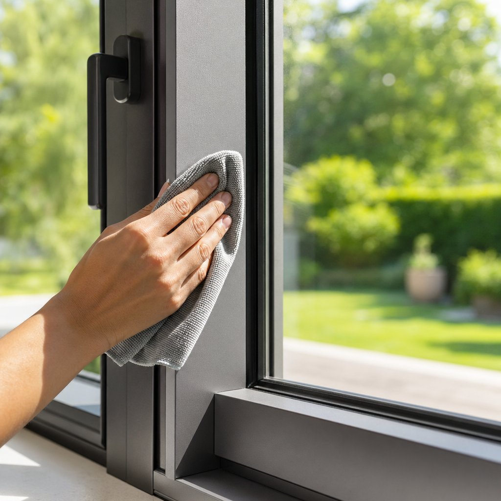 simple seasonal cleaning keeps aluminium casement window frames looking new for decades