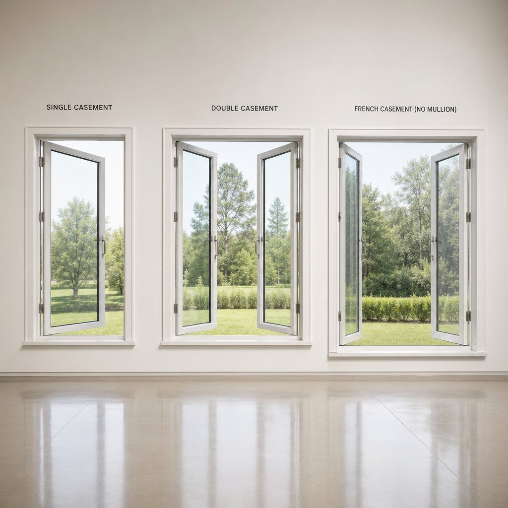 single double and french casement window styles showing key design differences