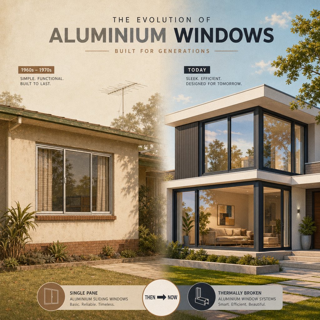 the evolution of aluminium windows from basic mid century frames to high performance thermally broken systems