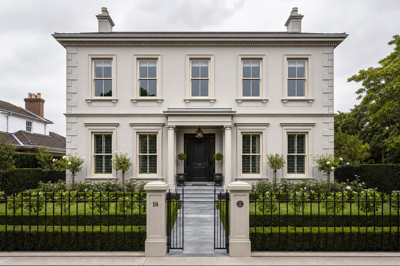 aluminium vertical sliding windows replicating heritage proportions on a period australian home facade