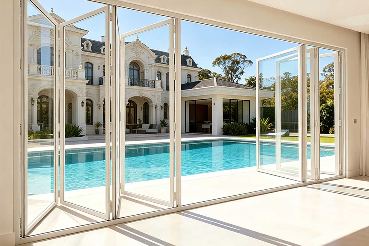 coastal australian home combining awning windows for weather safe ventilation with bi fold doors for indoor outdoor living on sheltered elevations
