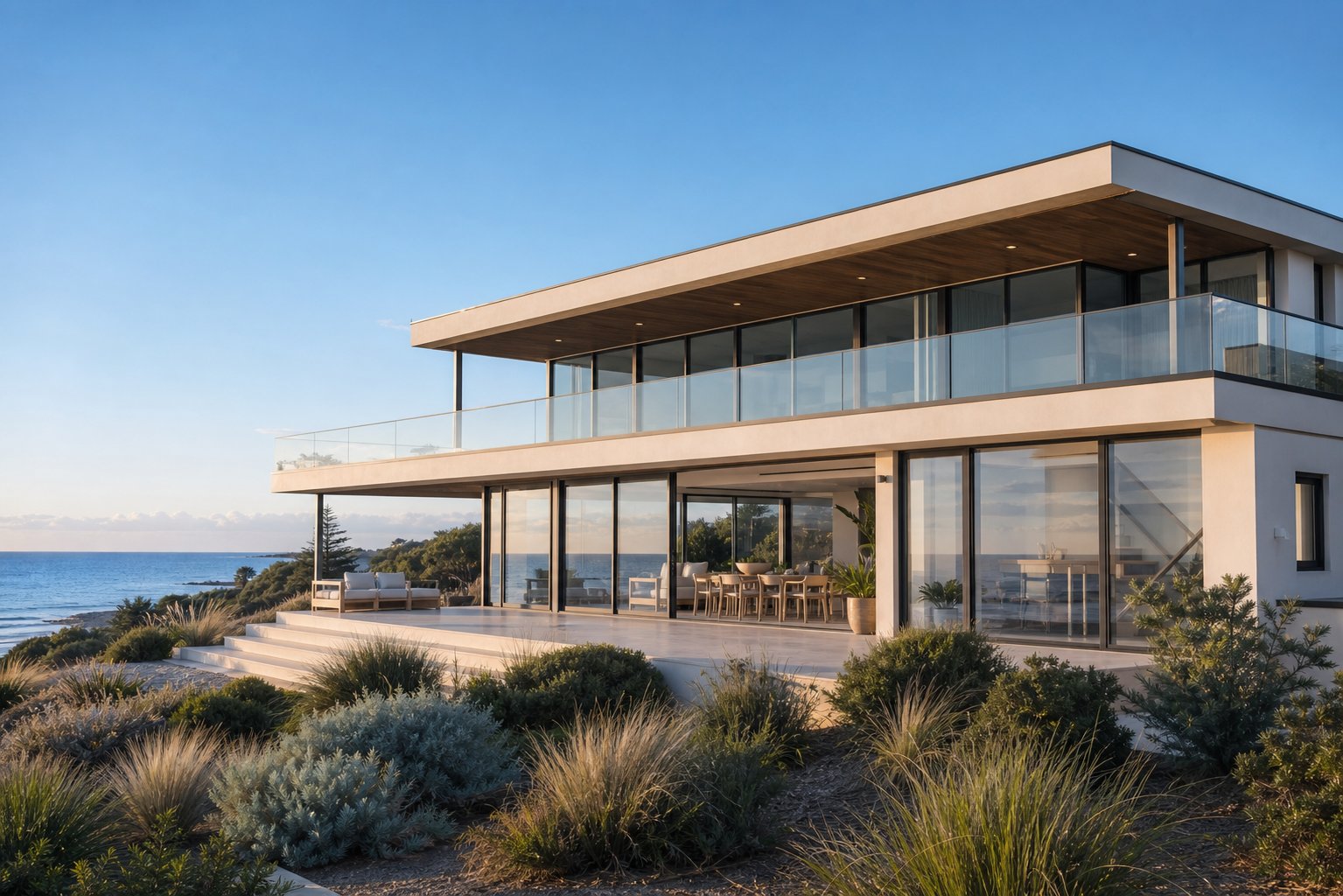 coastal australian home with premium aluminium window finishes engineered to resist salt spray and harsh uv exposure