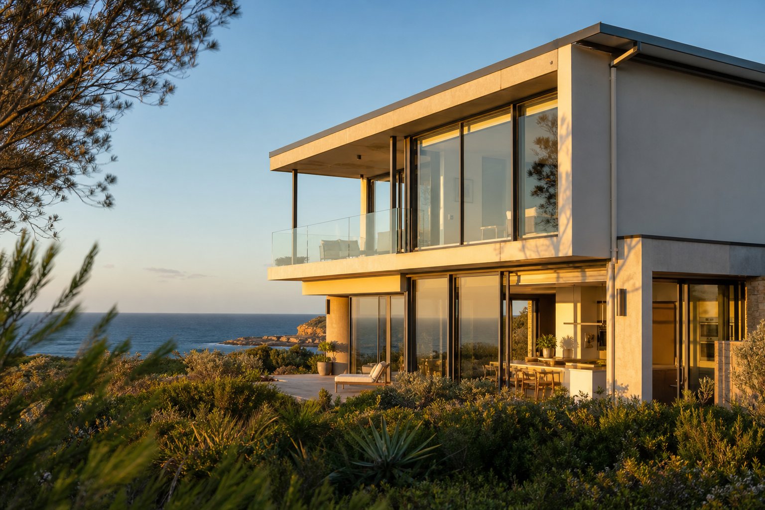 coastal sydney home with double glazed aluminium windows designed to withstand salt spray and manage solar heat gain