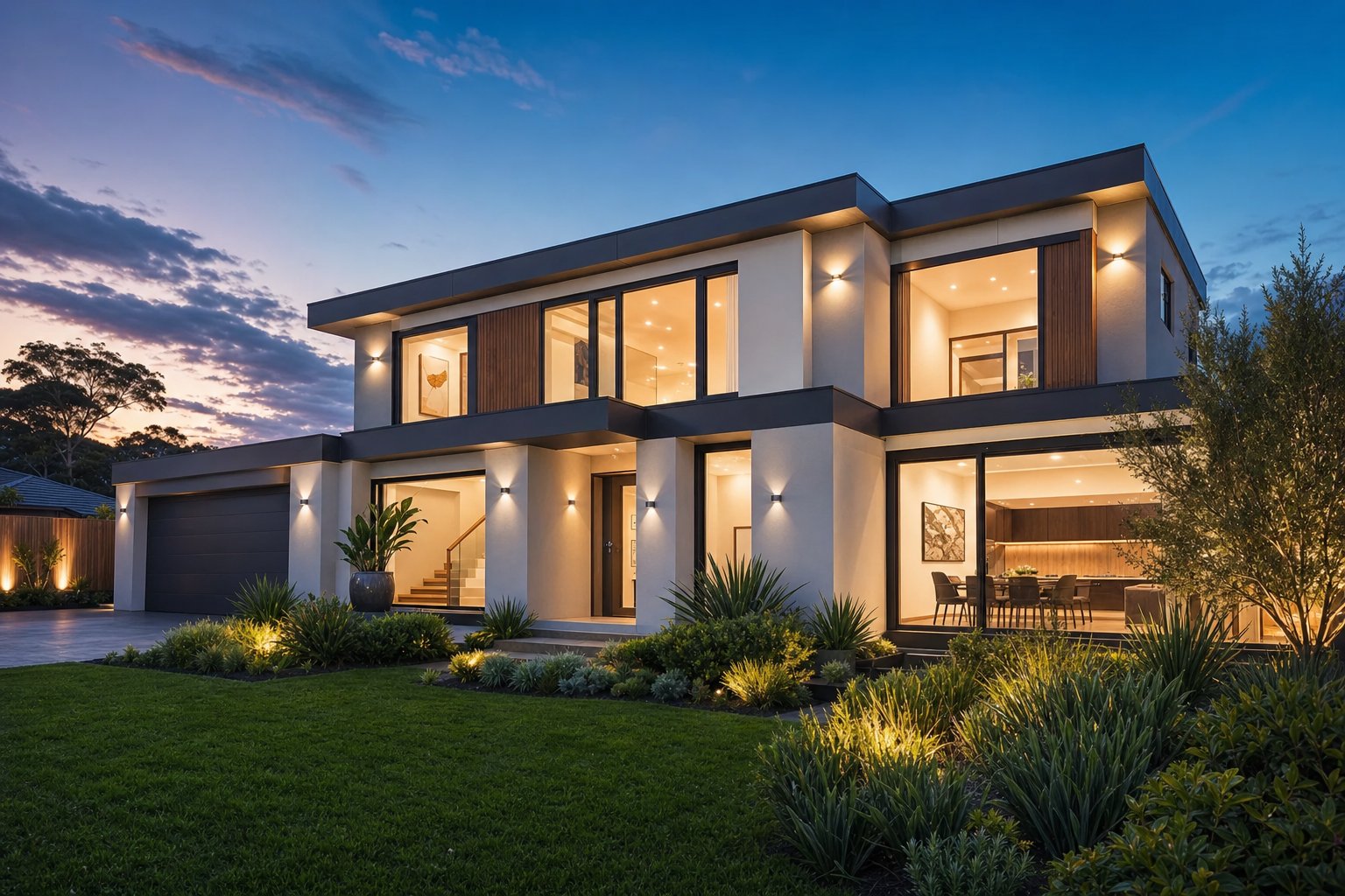 completed australian home showcasing integrated aluminium window trim system with consistent finish across all openings