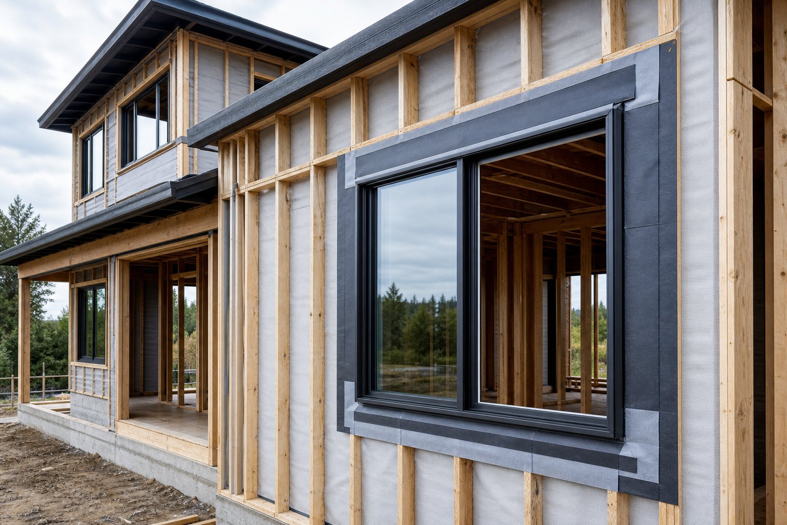 correct shingling sequence during new construction ensures each flashing layer directs water outward from the aluminium window opening