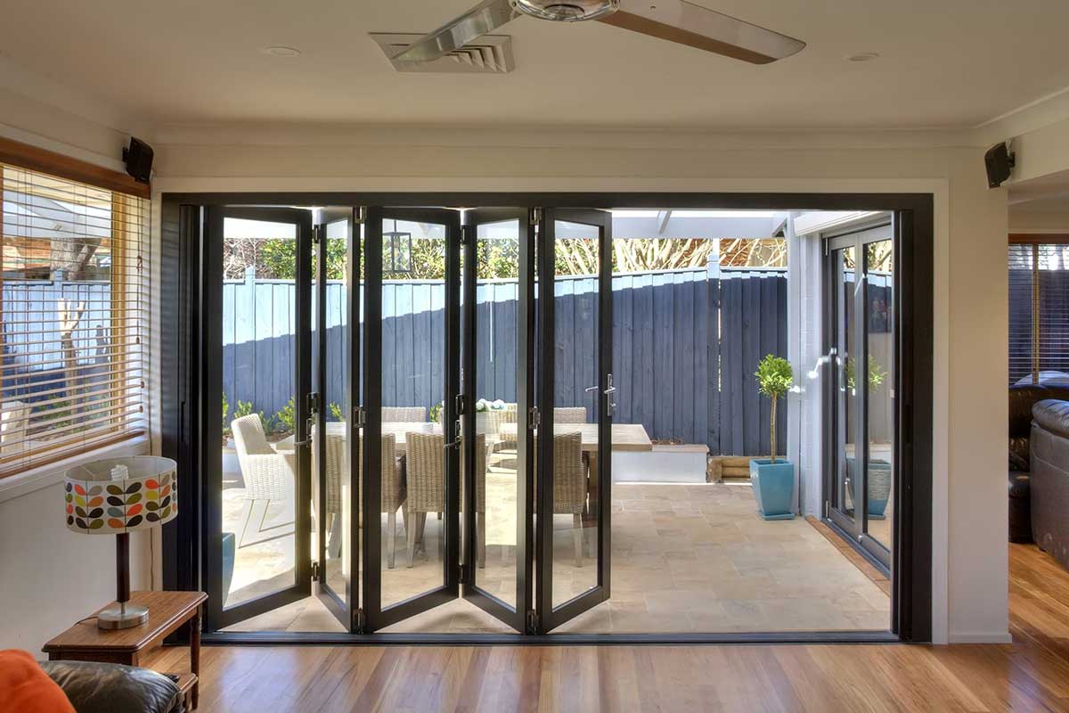 different aluminium window types including sliding bi fold and fixed styles on a modern australian home