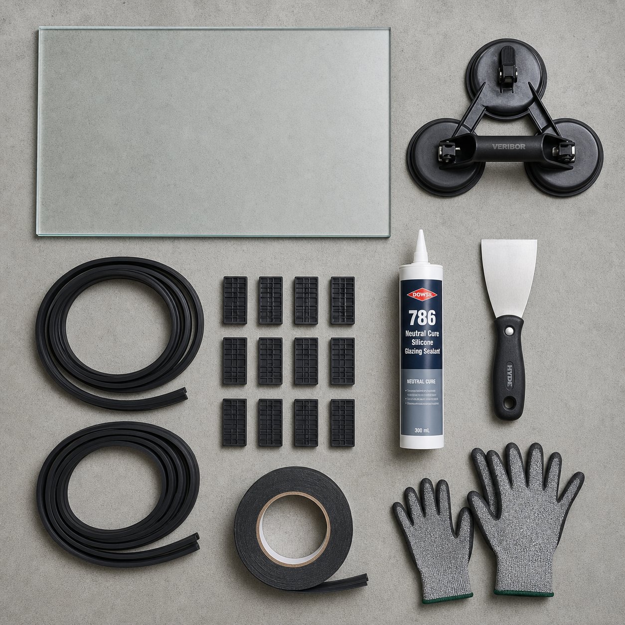 essential materials and tools needed for a diy aluminium window glass replacement project