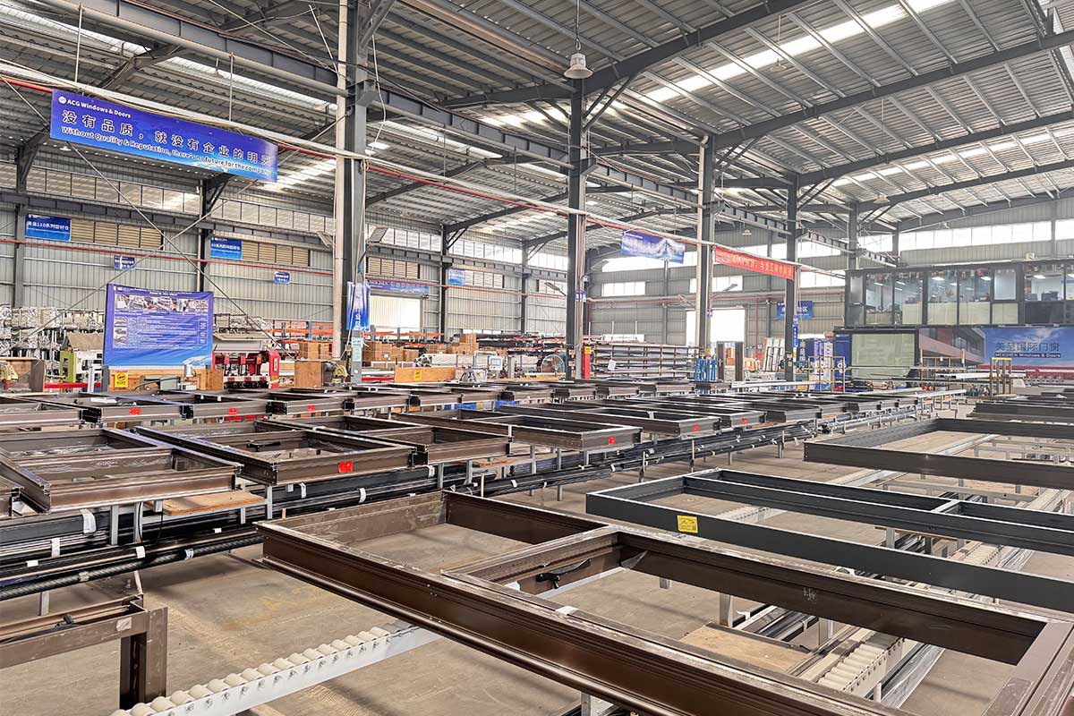 inside a modern aluminium window factory where profiles are cut assembled and quality checked before wholesale dispatch