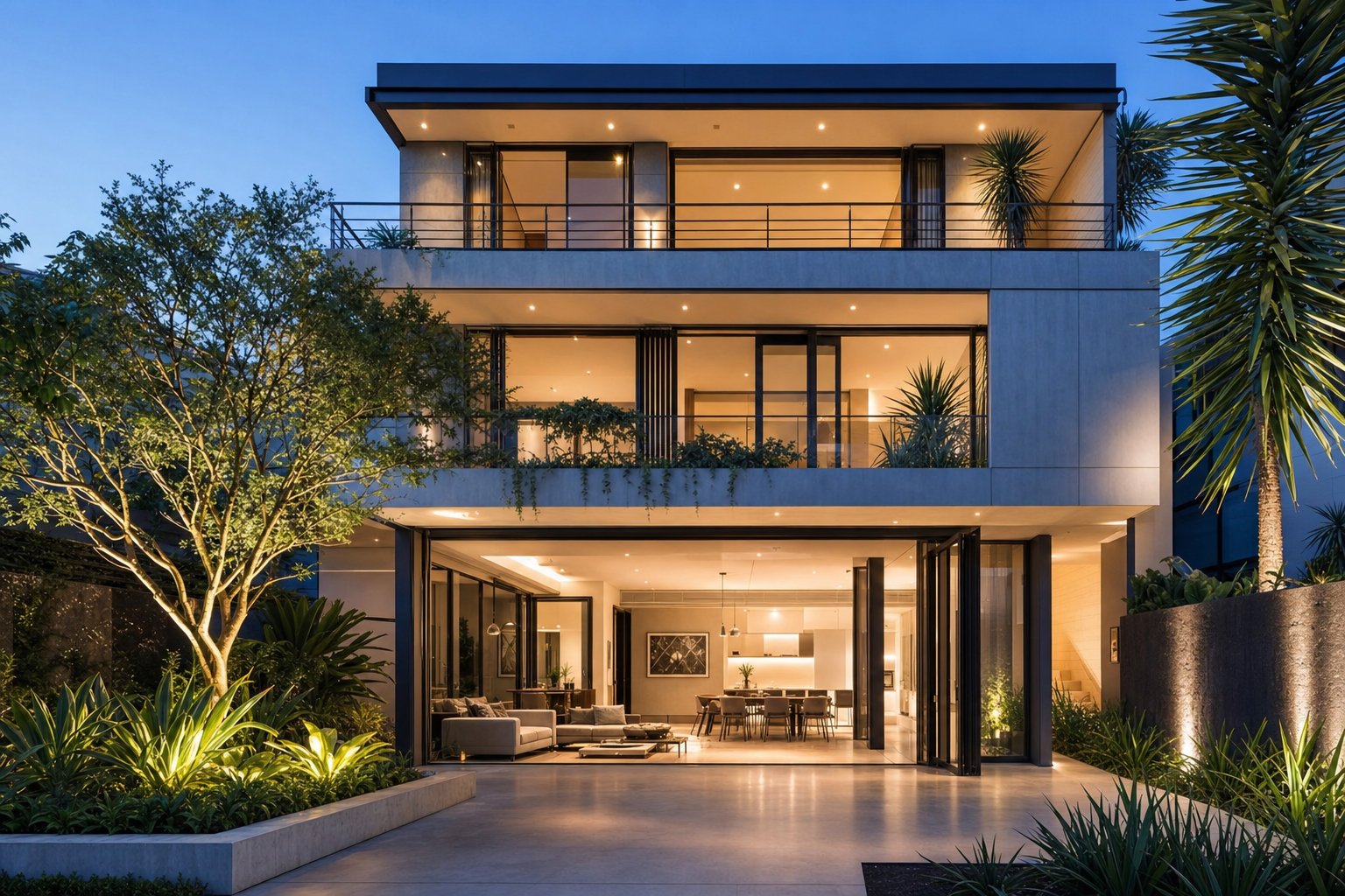 large scale aluminium bi fold doors on a contemporary home showcasing the precision fabrication required for multi panel door systems