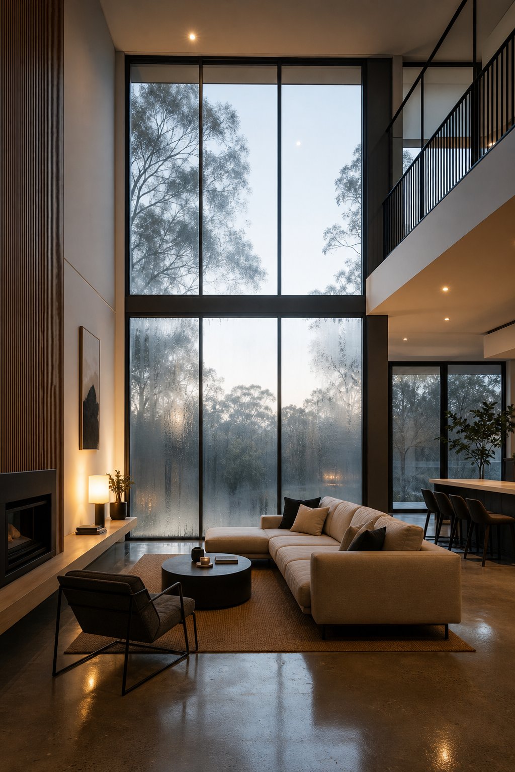 morning condensation forming on the interior surface of new aluminium windows in a well sealed modern home