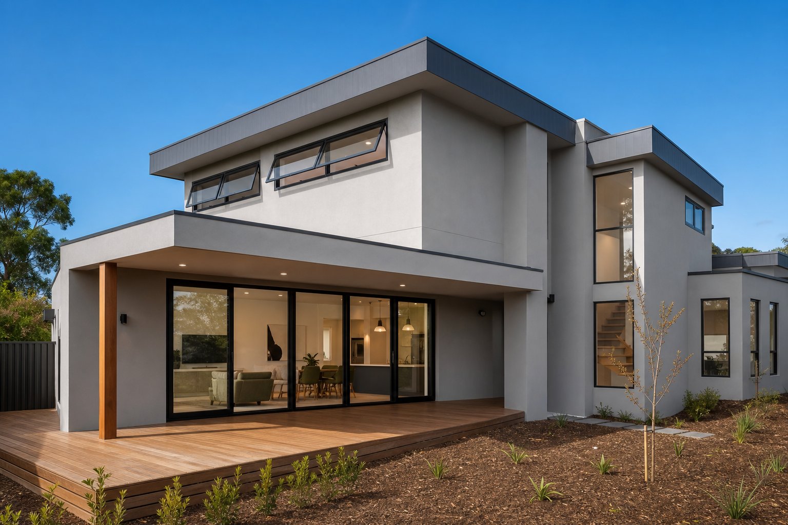 new build australian home with a full installation of aluminium windows benefiting from standardised sizing and bulk pricing