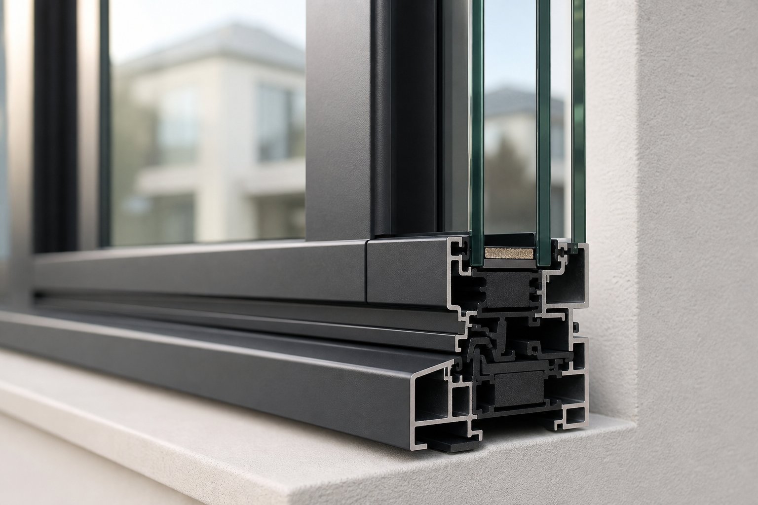 premium aluminium window frame with thermally broken profile and double glazing for nsw energy efficiency