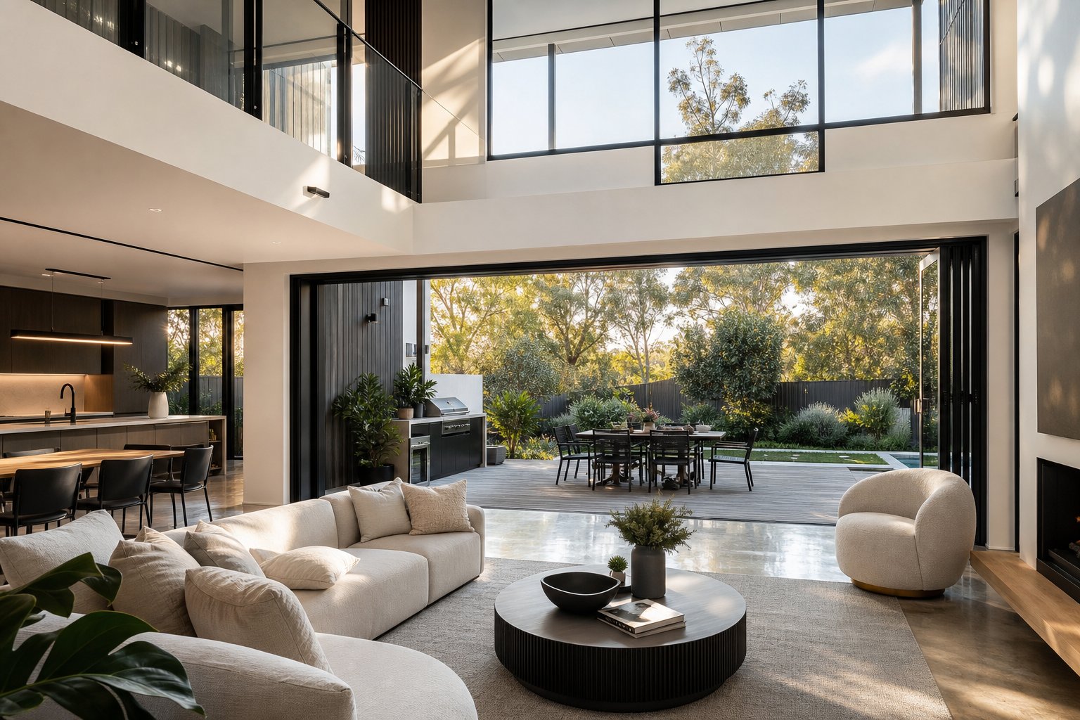 premium double glazed aluminium sliding doors in a modern australian home demonstrating quality installation and slim frame design