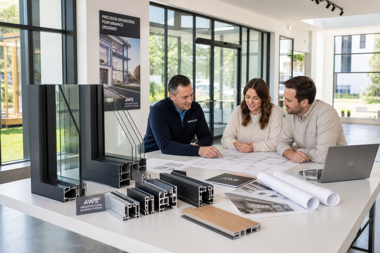 professional aluminium window specification process involving drawings profile samples and supplier coordination