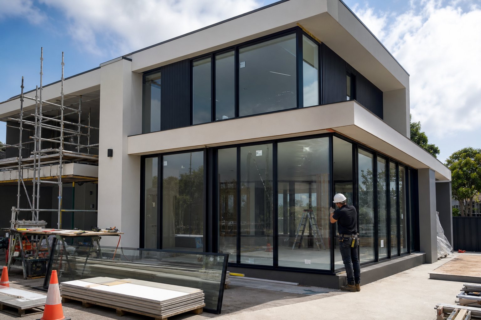 professional installation of high performance aluminium windows on an australian residential project requiring compliance verification