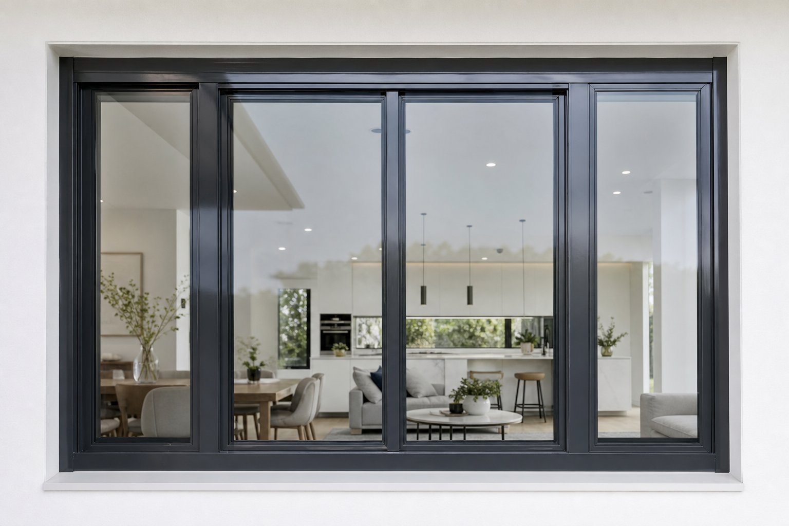 professionally restored aluminium window frame with fresh powder coating showing smooth even finish quality