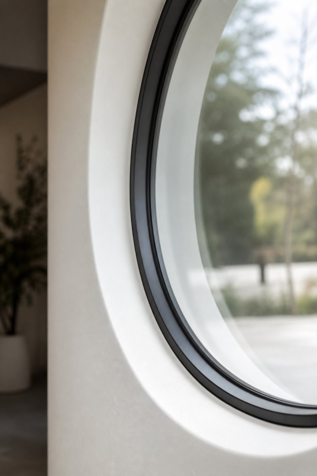 slim profile circular aluminium frame showcasing the narrow sightlines achievable with curved aluminium extrusions