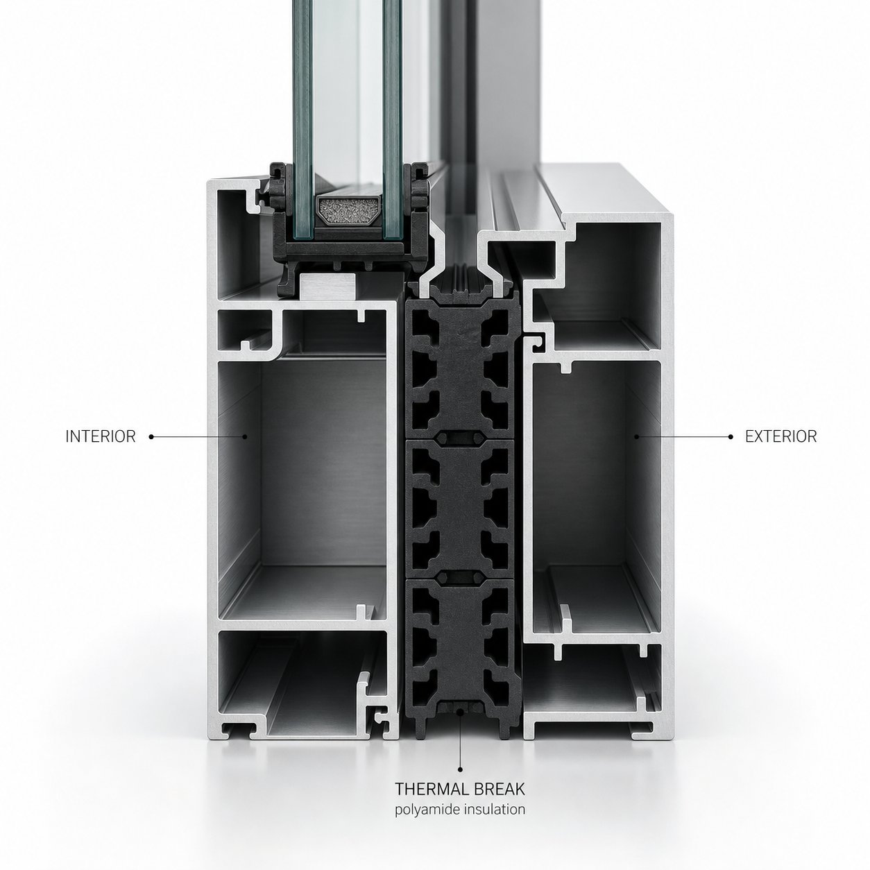aluminium door profiles with thermal break technology manage heat transfer while maintaining non combustible fire safety properties