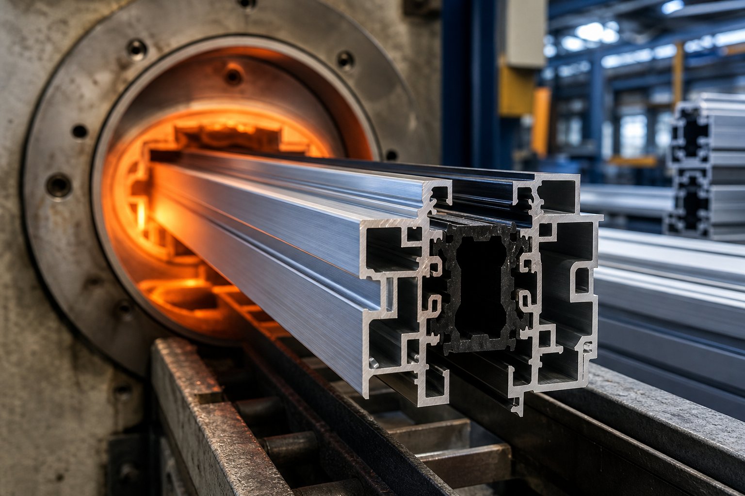 aluminium window profiles during precision extrusion highlighting the manufacturing complexity behind frame costs