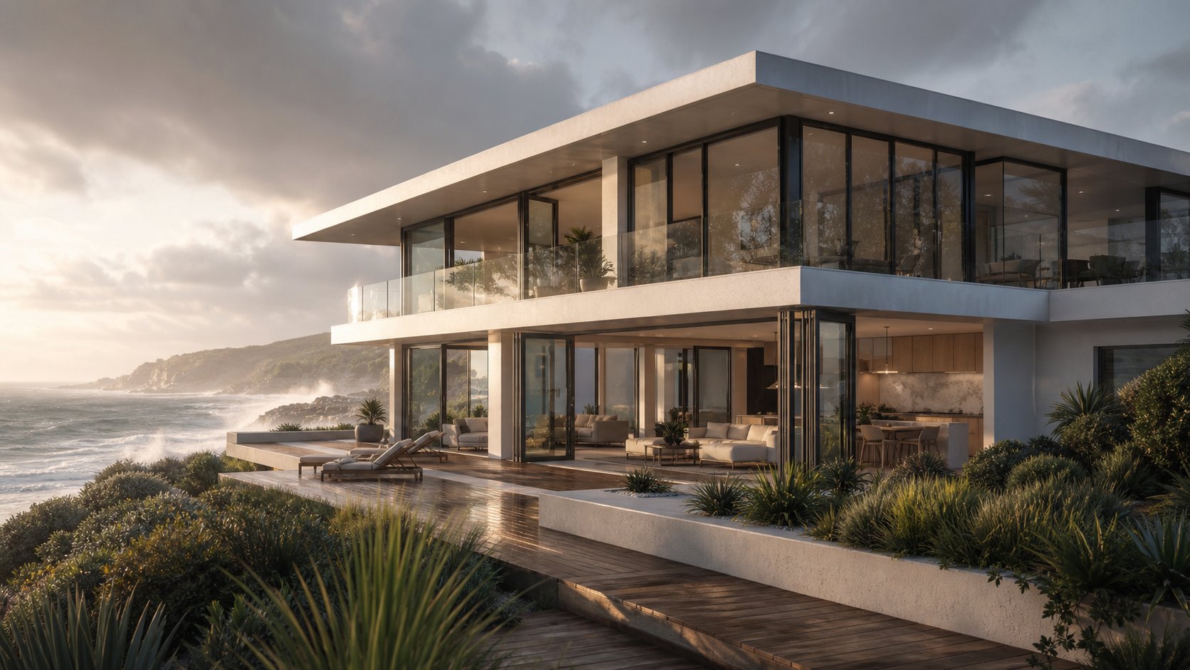 aluminium windows engineered for coastal salt spray exposure on a beachfront australian home