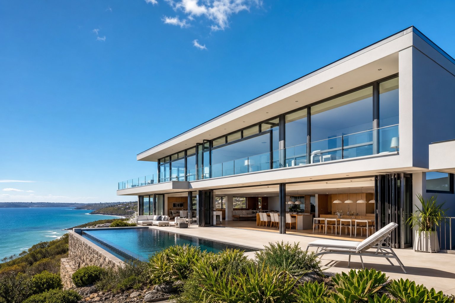 coastal australian home fitted with corrosion resistant aluminium window frames designed for salt air exposure