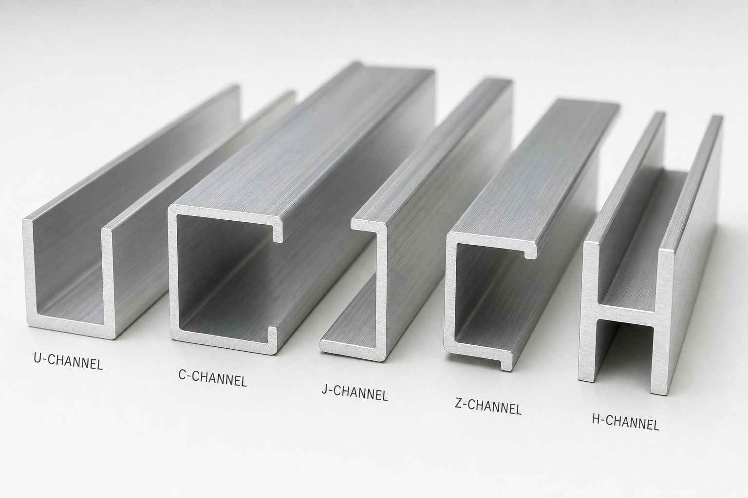 common aluminium channel profile shapes used in window glazing applications
