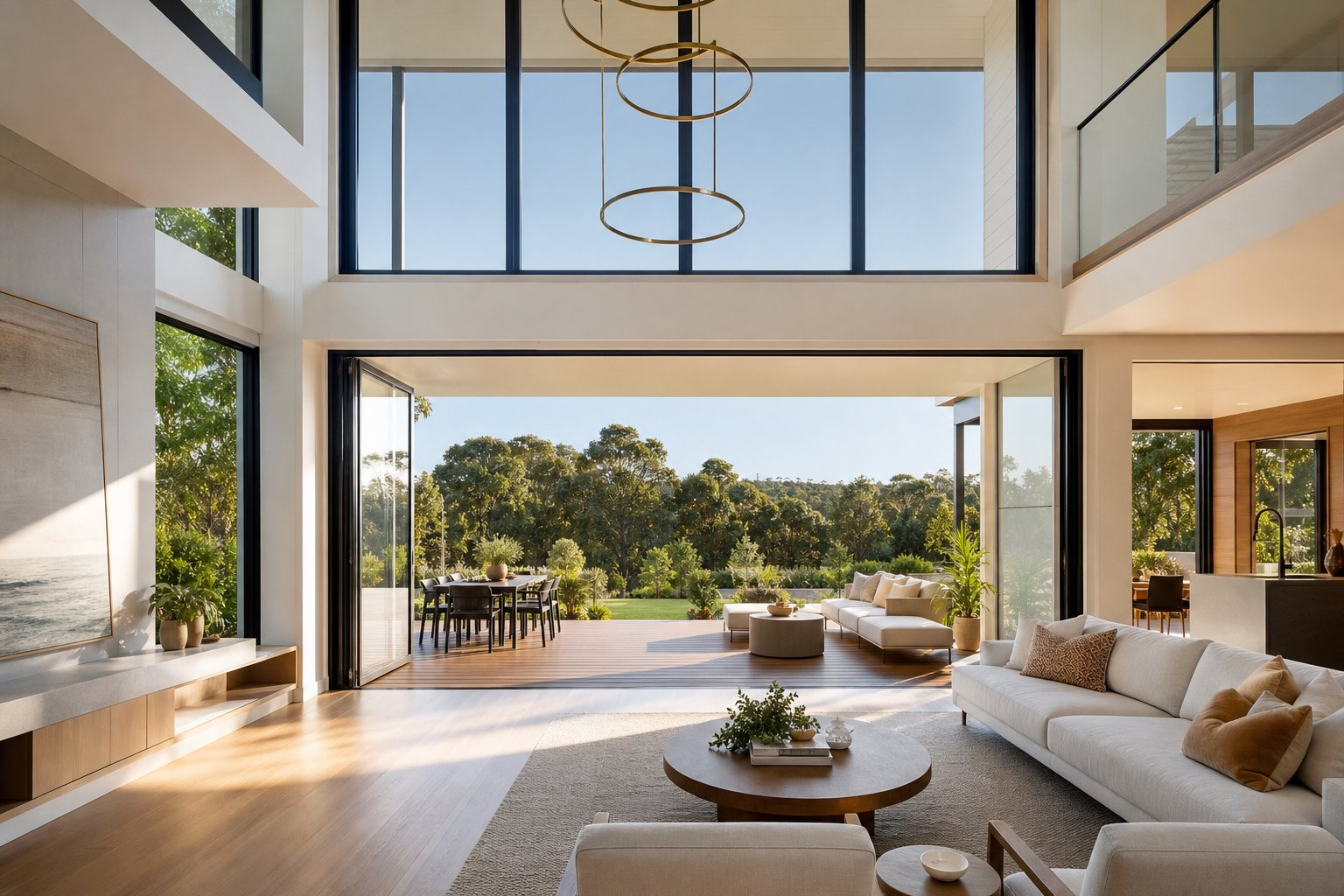 flush threshold aluminium sliding doors creating seamless indoor outdoor flow in a modern living space