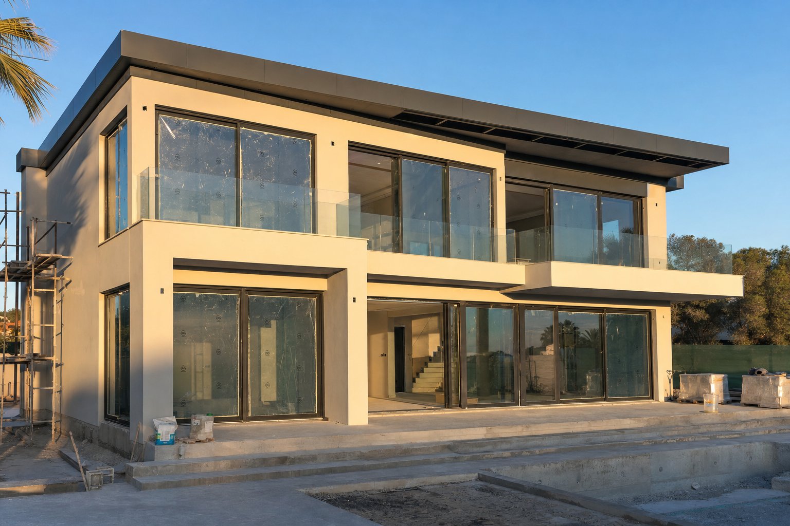 large format aluminium windows and sliding doors installed on a contemporary residential project