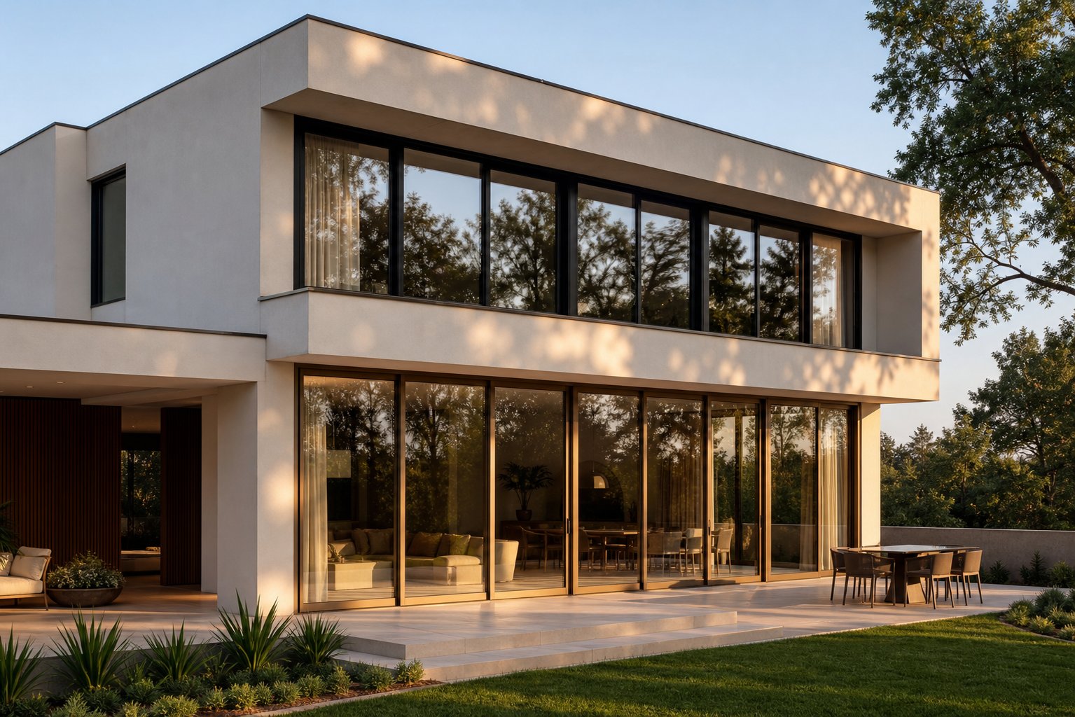matt black and bronze aluminium window finishes demonstrating how surface coating choices define a home's aesthetic