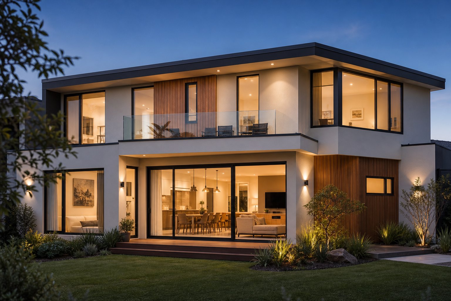 modern australian home with cohesive thermally broken aluminium window specification across multiple opening types