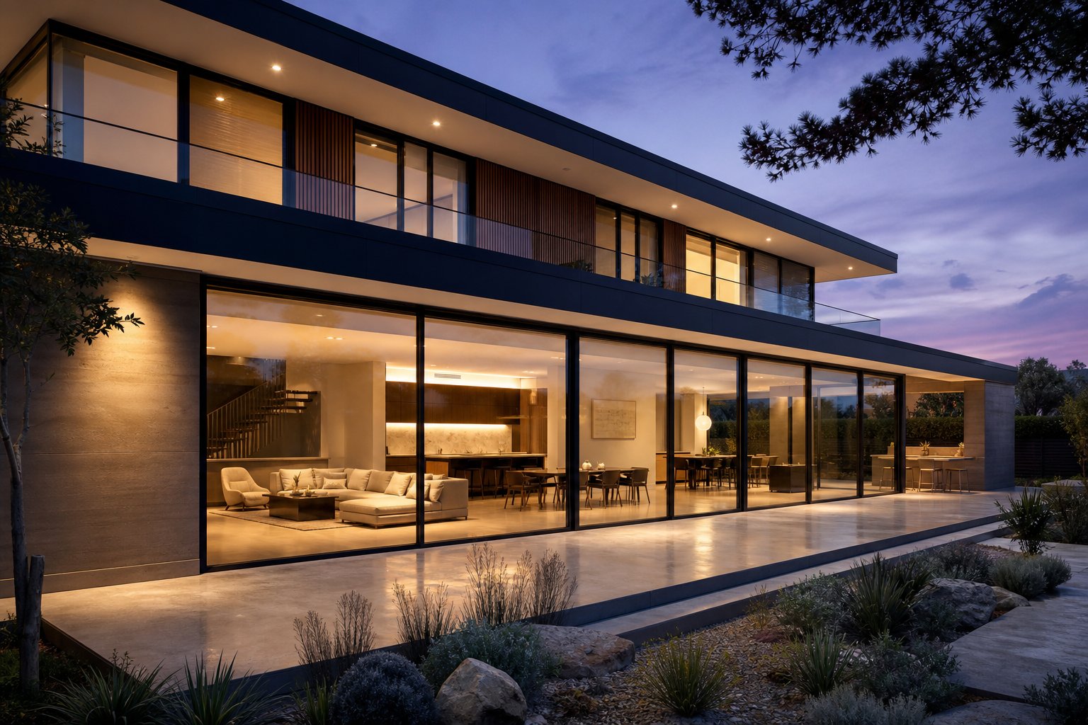slim aluminium door profiles maximising glass area for unobstructed views and natural light in a contemporary australian home