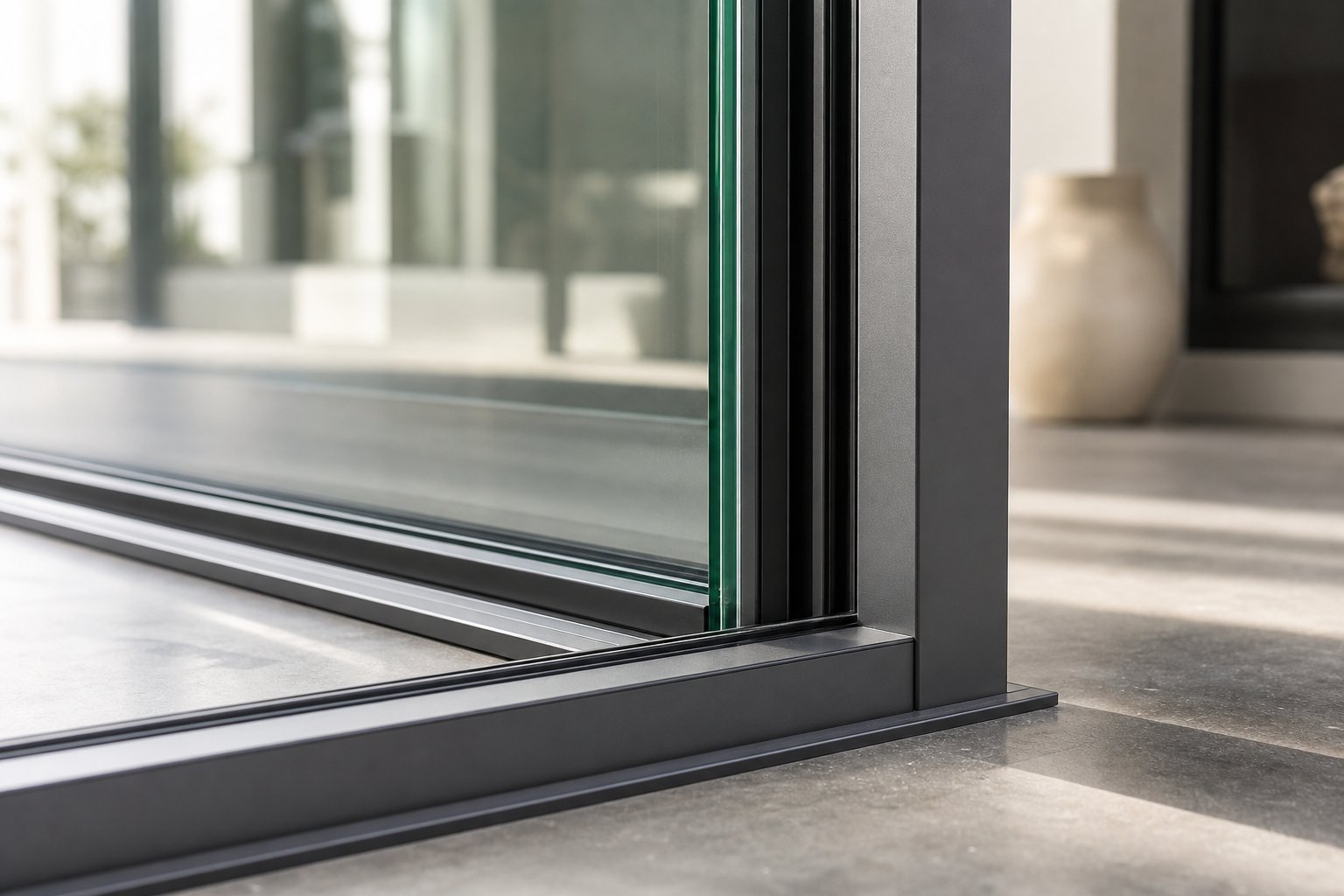 thermally broken aluminium frame with high performance glazing for energy efficiency