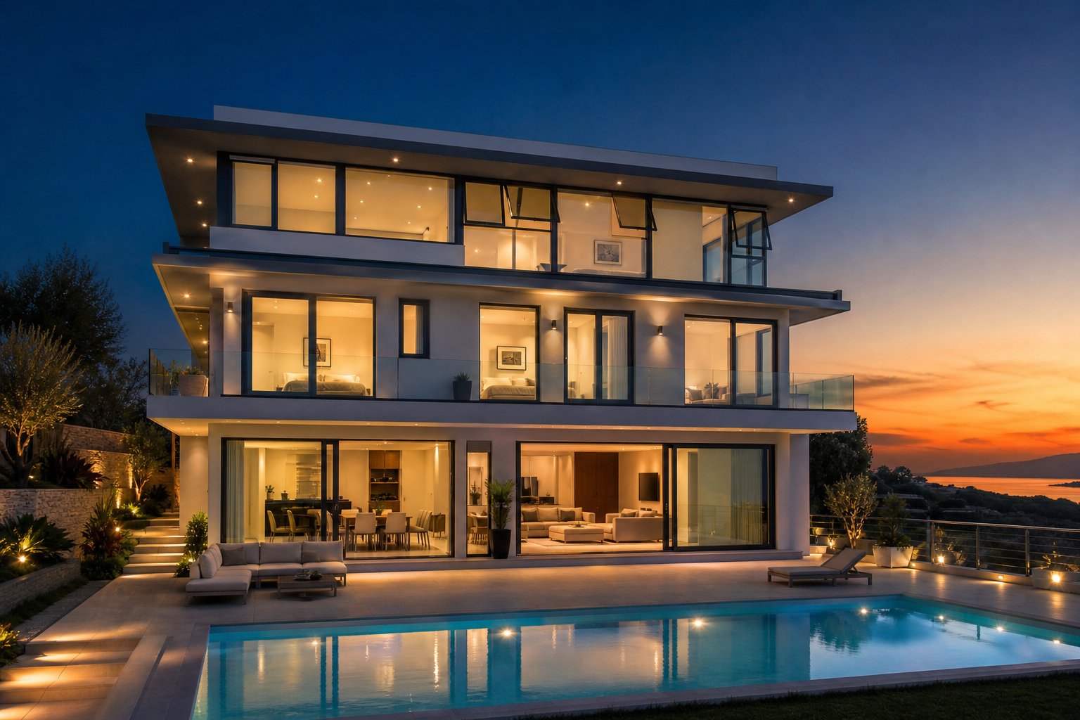 a premium home combining multiple aluminium window types to suit different rooms and performance needs