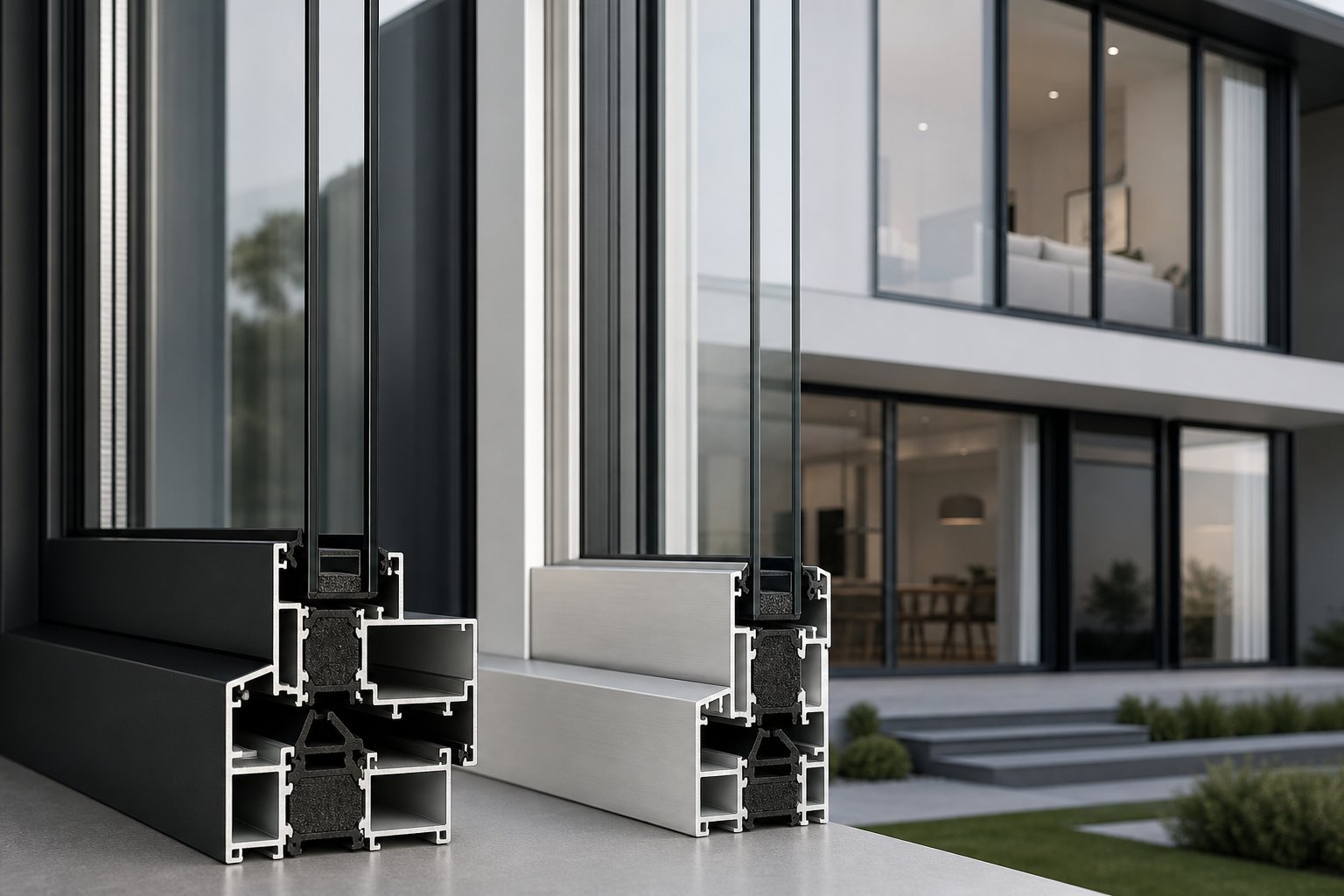 aluminium window frame finish options including powder coat and anodised treatments that influence overall pricing