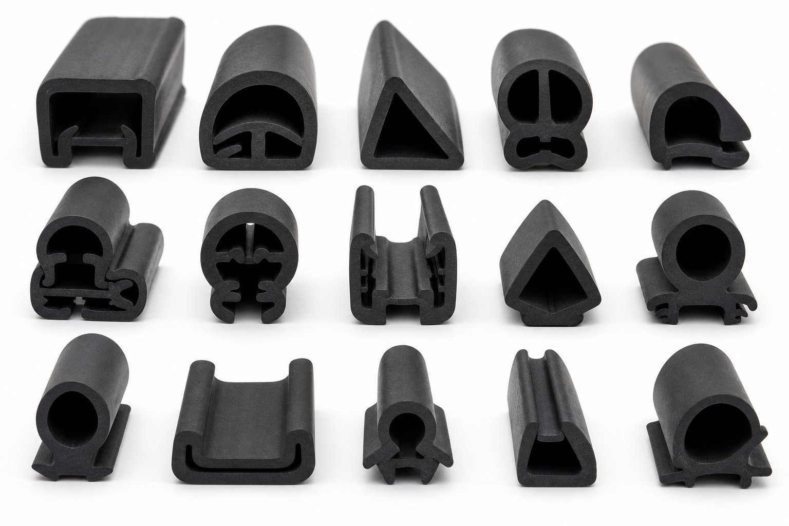 common glazing gasket profiles including u channel wedge and bulb seal shapes used in aluminium window systems