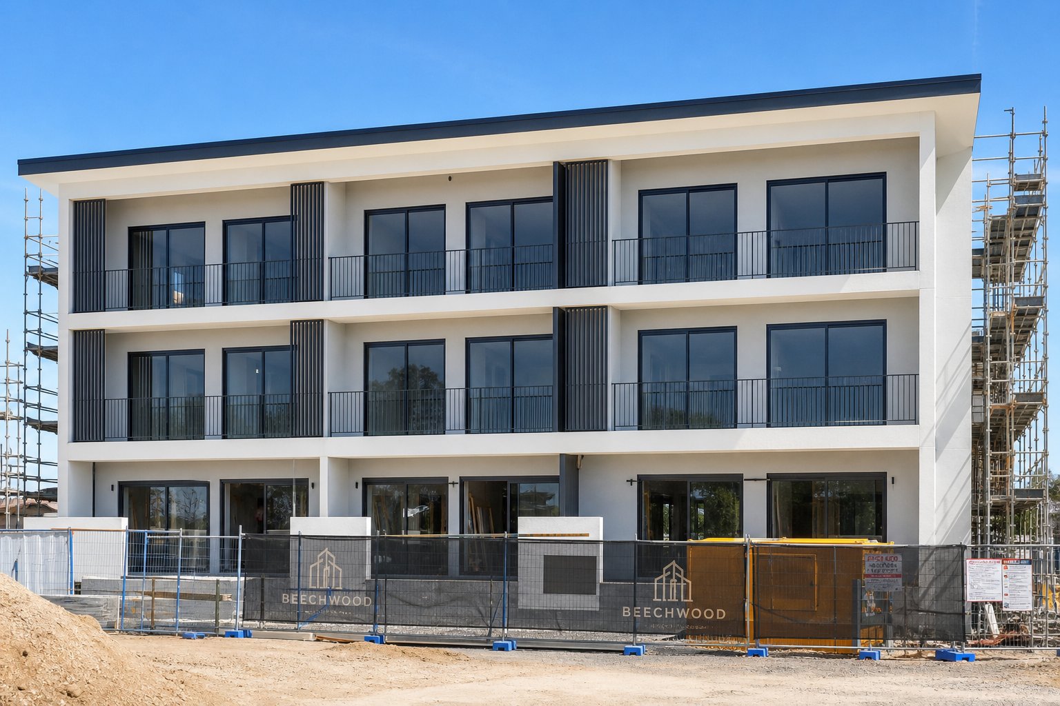 consistent aluminium sliding window installation across a multi unit australian residential development
