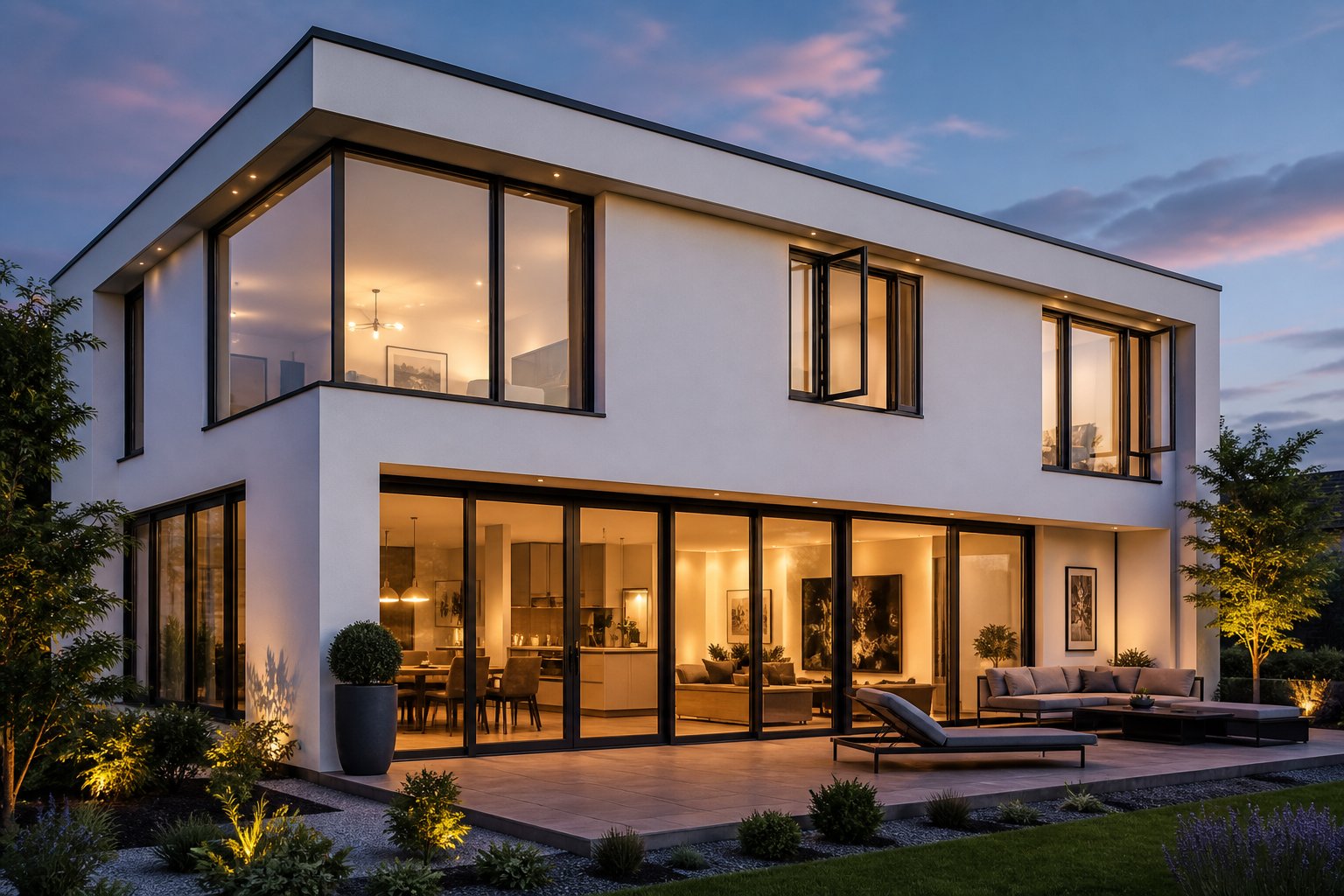 different aluminium profile systems serve casement sliding and fixed window applications across a modern facade