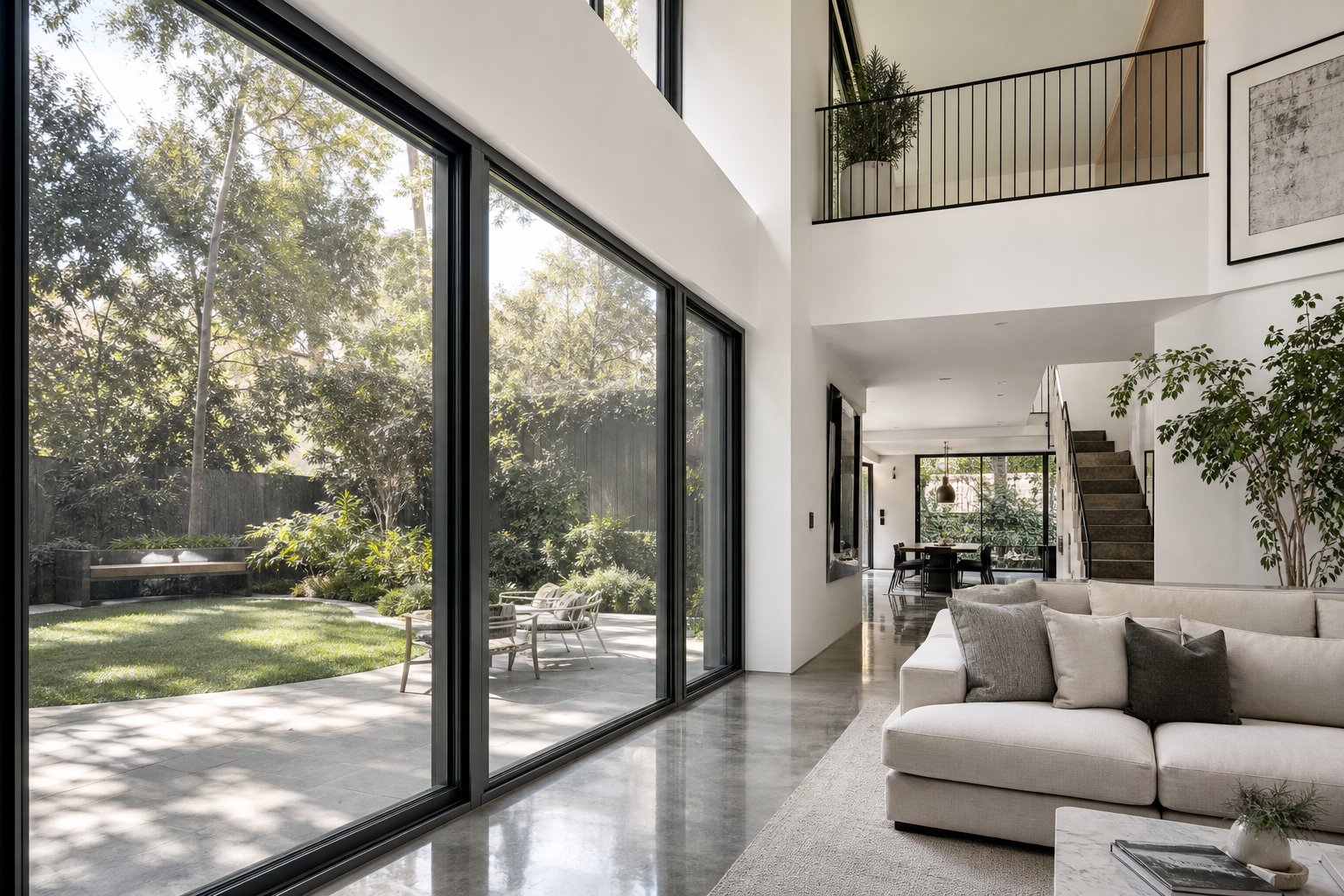 double glazed aluminium windows flooding a melbourne interior with natural light while maintaining thermal performance