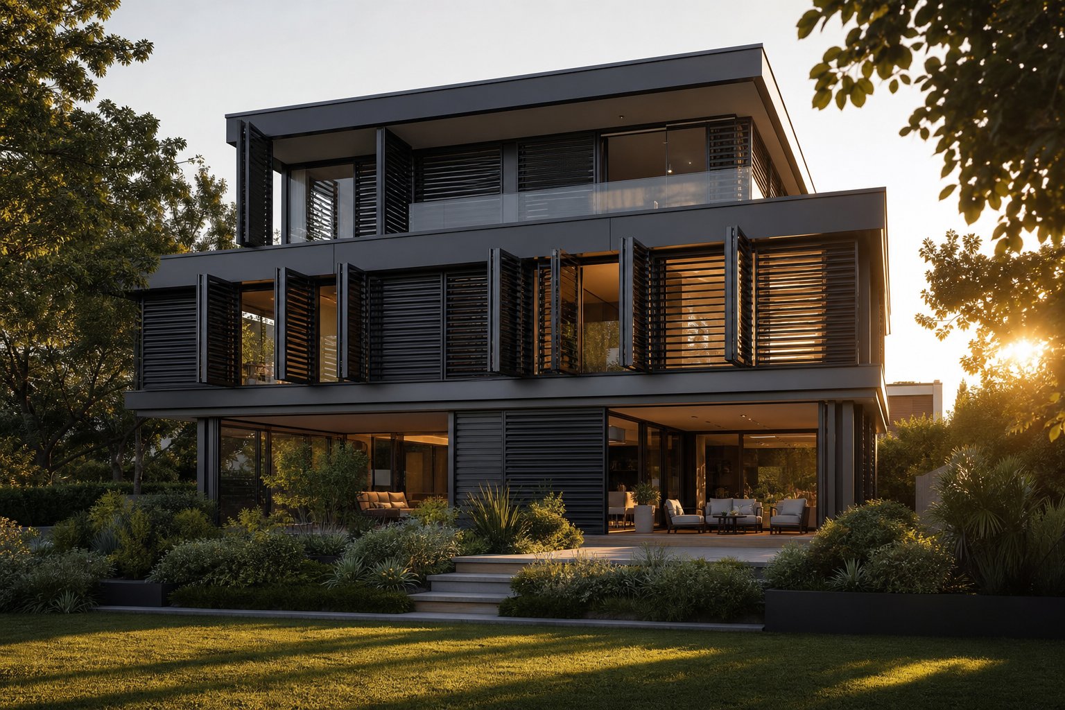 established australian home with aluminium louvres maintaining their appearance after years of service