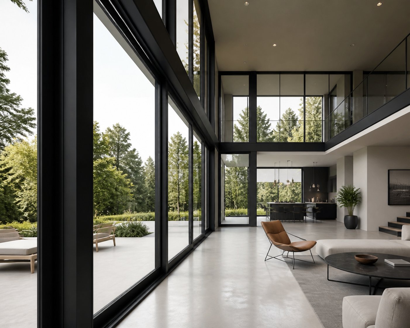 factory applied powder coated aluminium window frames delivering consistent finish quality across a modern residential installation
