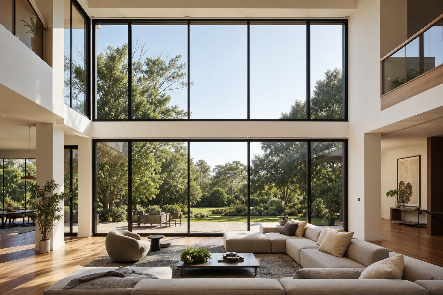 floor to ceiling bespoke aluminium glazing delivering seamless indoor outdoor connection in a premium australian home